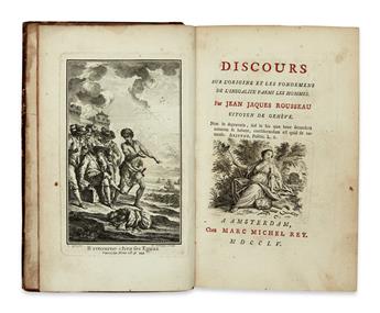 ROUSSEAU, JEAN-JACQUES. Discours sur lOrigine et les Fondemens de lInégalité parmi les Hommes.  1755